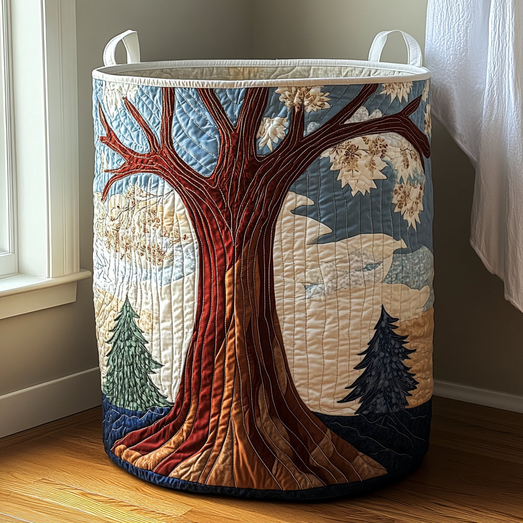 Árbol de la Vida | Cesta de Ropa Hecha a Mano
