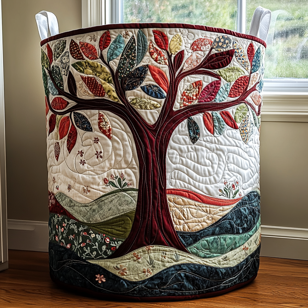 Árbol de la Vida | Cesta de Ropa Hecha a Mano